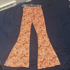 Natural Life Women's High Waist Wide Leg SZ Medium - NWOT - Rust pattern!
